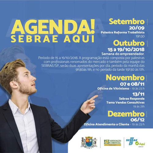 Sebrae Aqui divulga agenda até o final do ano