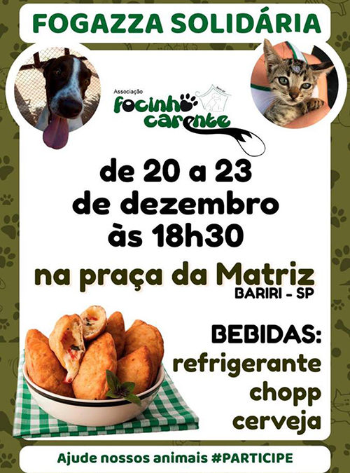 Focinho Carente promove fogazza solidária