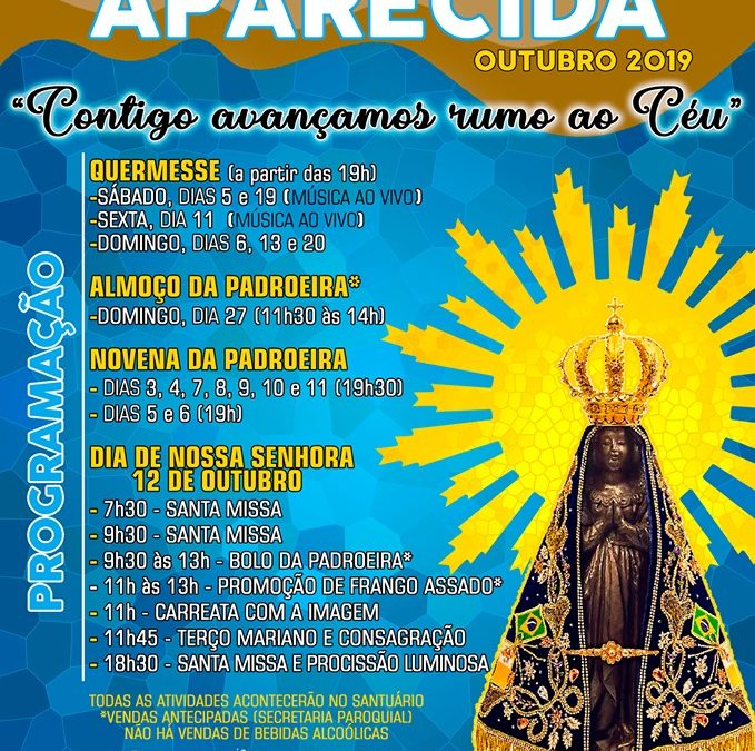 Novena em louvor à Nossa Senhora Aparecida começa dia 3 de outubro