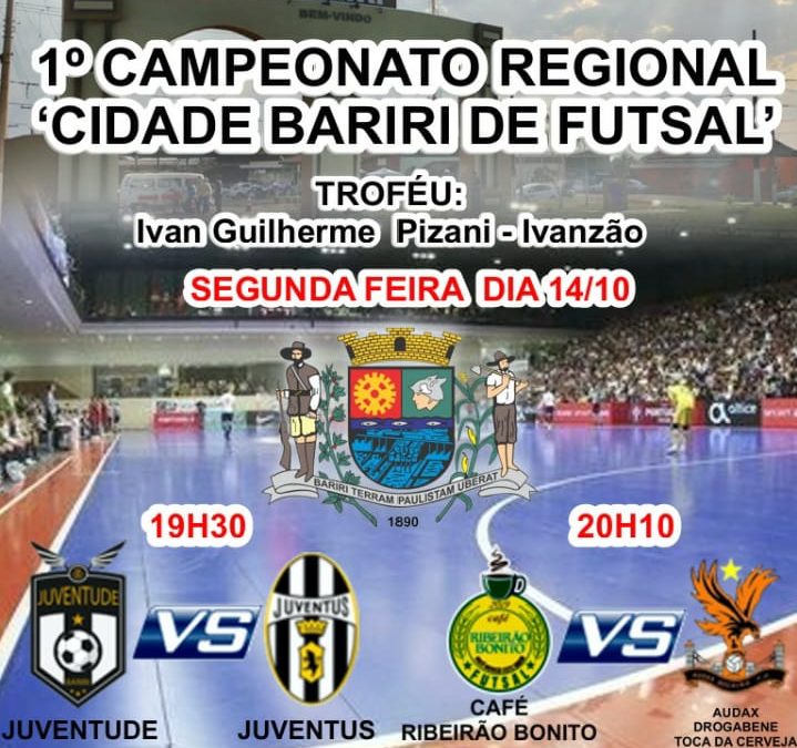Campeonato Regional de Futsal estreia nesta segunda em Bariri