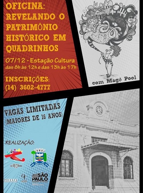 Jaú: Oficina Revelando o patrimônio histórico em quadrinhos ocorre nesse sábado