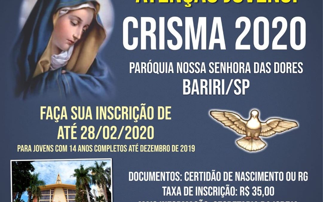 Paróquia central abre inscrições para Crisma/2020