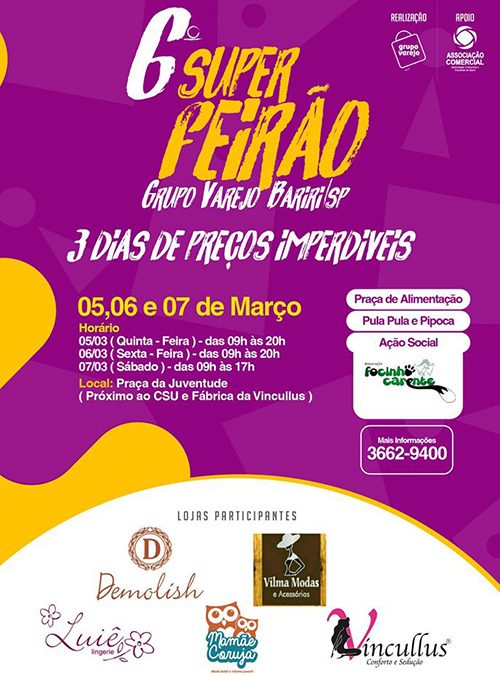 Super Feirão do Grupo Varejo será na Praça da Juventude