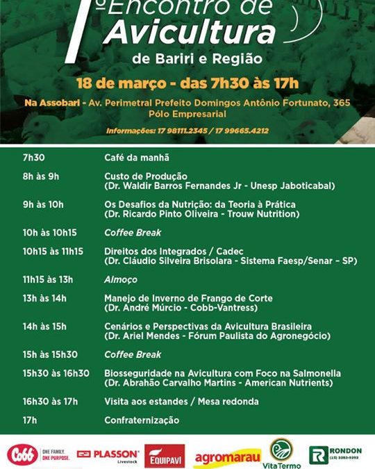 Assobari sedia 1º Encontro de Avicultura de Bariri e Região