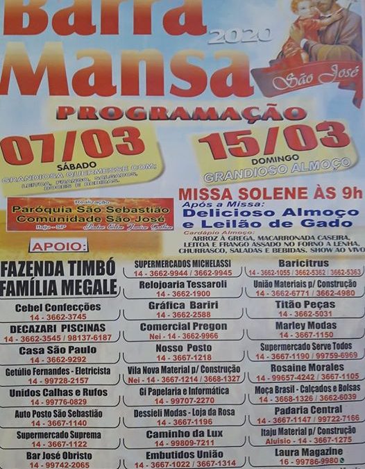 Hoje tem festa no Bairro Barra Mansa de Itaju