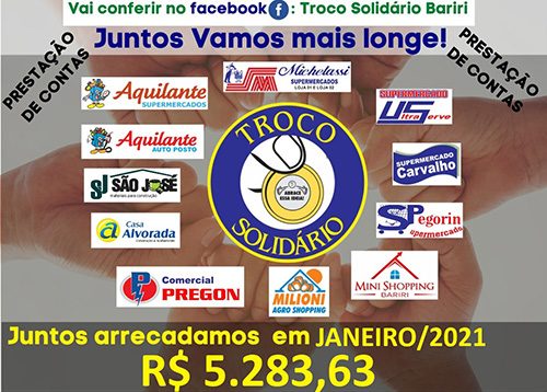 Troco Solidário arrecada R$ 5.283,63 no mês de janeiro