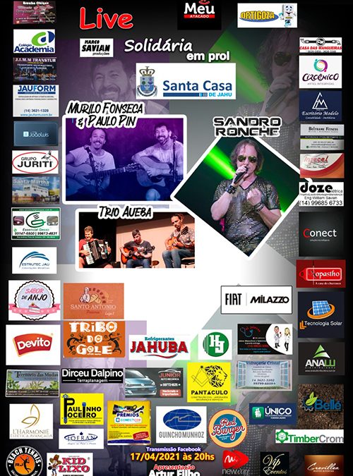 Sábado tem live solidária em prol da Santa Casa de Jahu