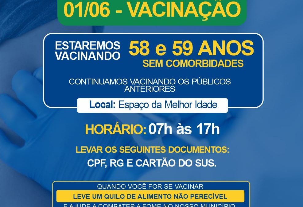 Covid-19: Bariri vacina pessoas com 58 e 59 anos sem comorbidades