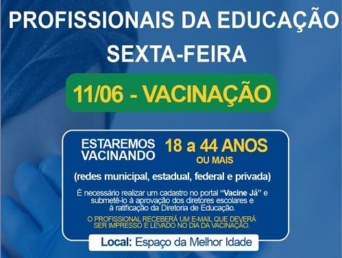 Covid-19: Bariri vacina profissionais da Educação a partir dos 18 anos de idade