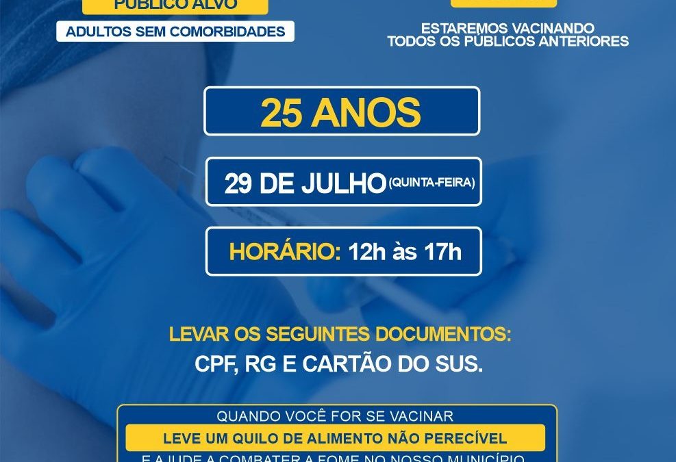 Covid-19: Bariri vacina pessoas de 25 anos