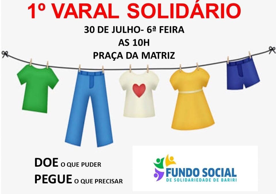 Fundo e Ação Social realizam Varal Solidário na Praça da Matriz