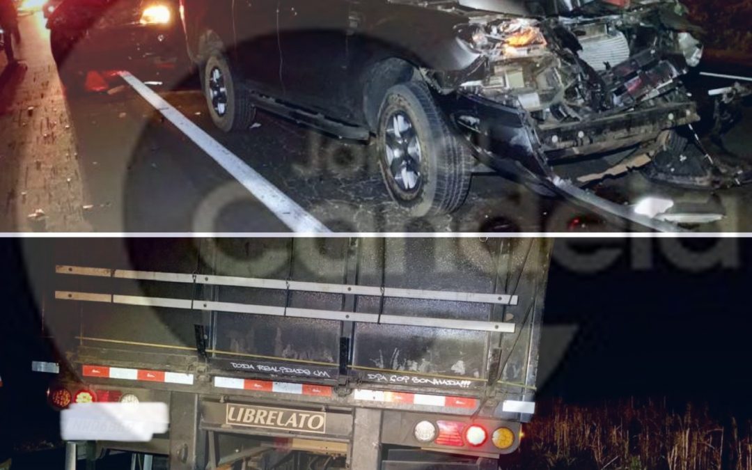 SP-304: Pai e filho em duas caminhonetes se envolvem em acidente