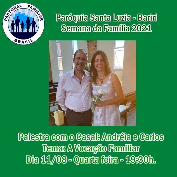 Bariri: Semana da Família na Paróquia de Santa Luzia vai até sexta-feira