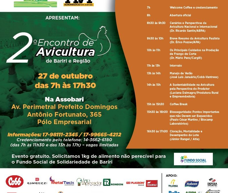 Assobari sedia 2º Encontro de Avicultura de Bariri e Região