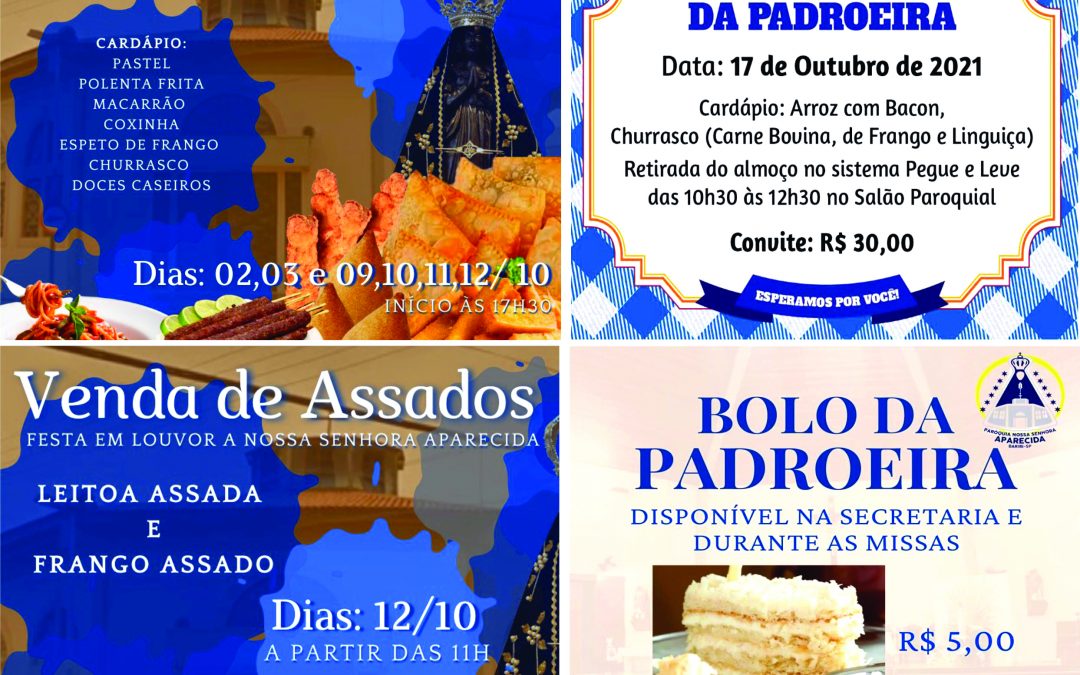 Santuário: programação festiva tem mini quermesse, almoço, assados e bolo