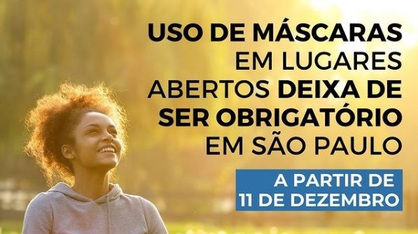 SP libera obrigatoriedade do uso de máscara ao ar livre em dezembro