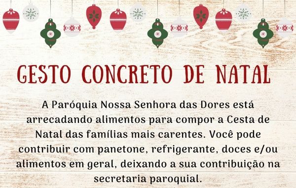 BARIRI: Paróquia central arrecada alimentos para Cesta de Natal