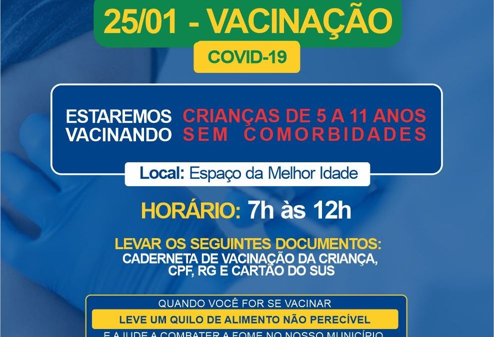 Covid-19: Bariri abre vanicação para crianças de 5 a 11 anos