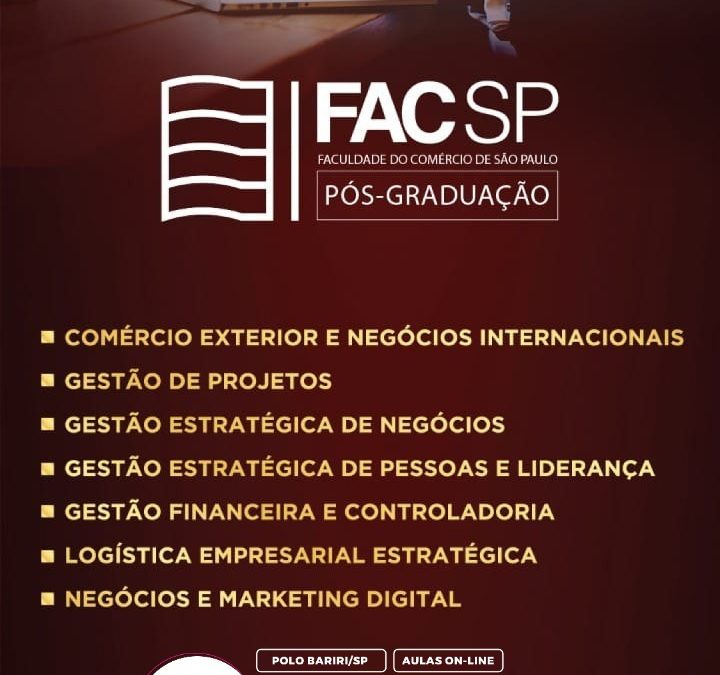 Faculdade do Comércio da Acib oferece cursos de pós-graduação