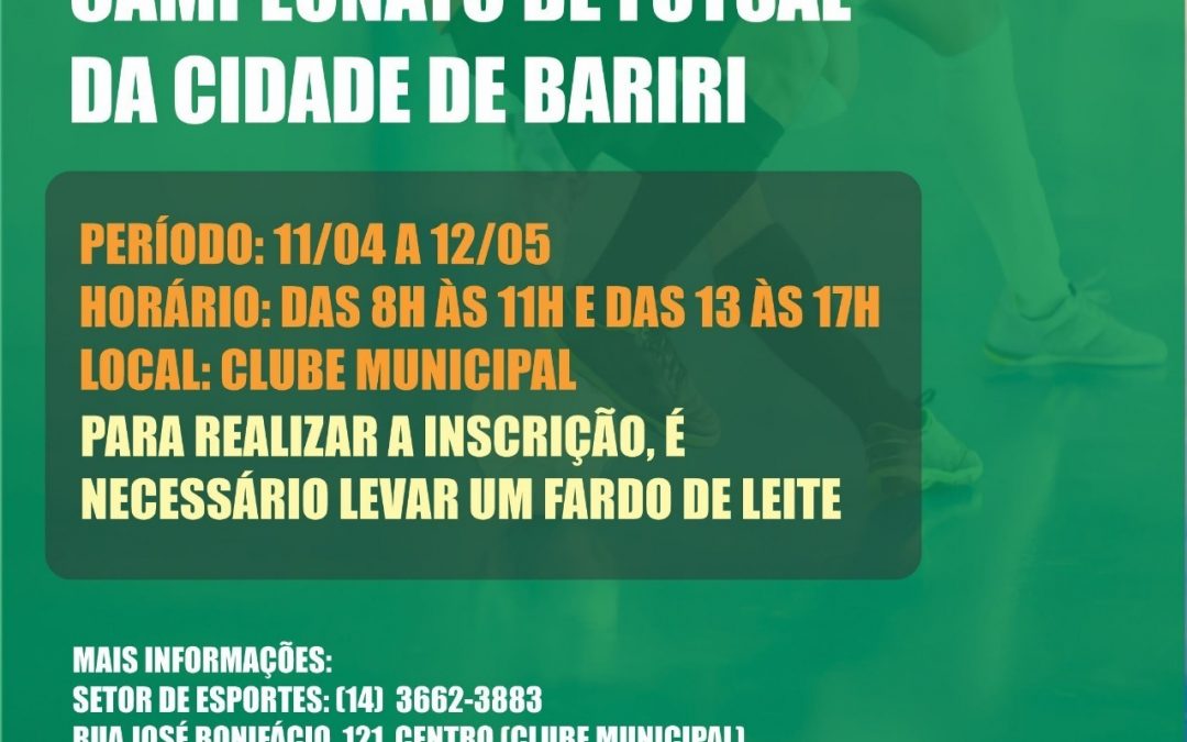 Setor de Esporte abre inscrições para campeonato de futsal