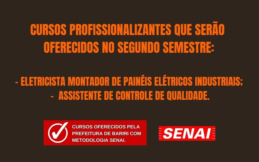Senai de Bariri anuncia cursos para o segundo semestre