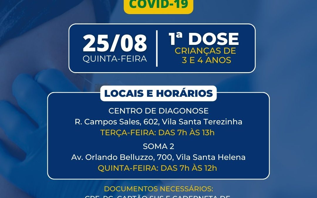 Covid-19: Bariri inicia vacinação para crianças de 3 e 4 anos