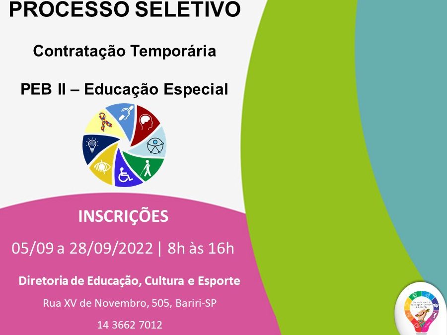 Bariri: Prefeitura realiza processo seletivo para Educação Especial