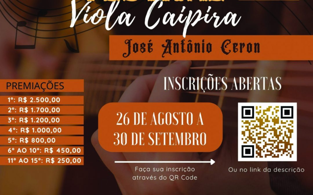 Setor de Cultura recebe inscrições para Festival da Viola