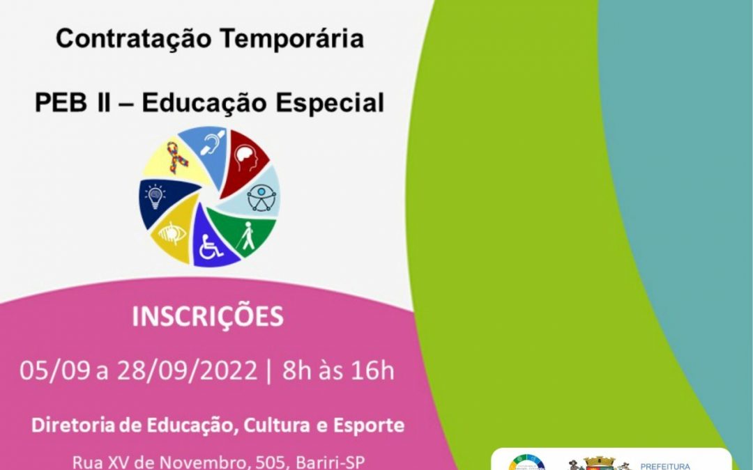 Bariri: Prefeitura faz processo seletivo simplificado para Educação Especial
