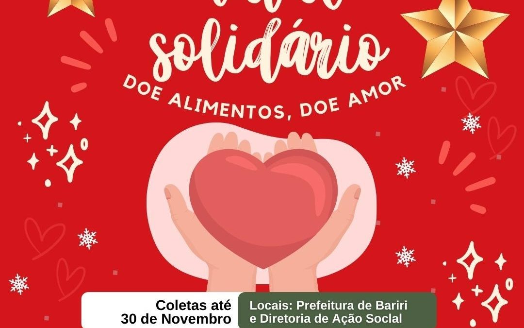 Campanha Natal Solidário vai arrecadar alimentos