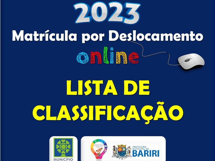 Bariri: Diretoria de Educação divulga lista de classificação de matrícula por deslocamento