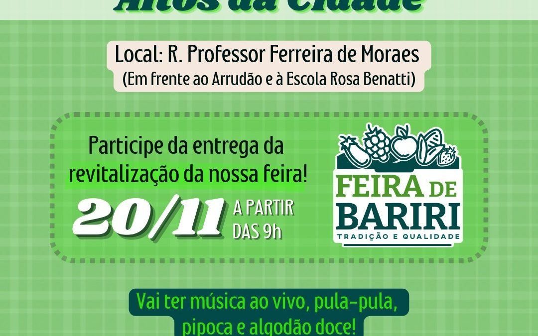 Neste domingo será entregue a revitalização da feira dos altos da cidade