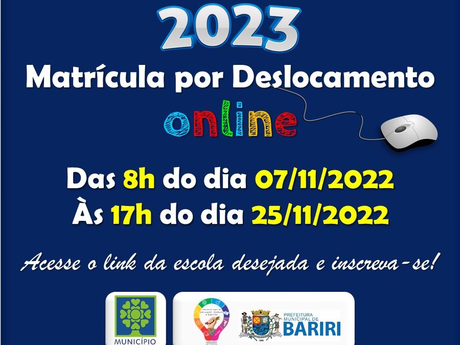 Diretoria de Educação divulga links para matrícula por deslocamento