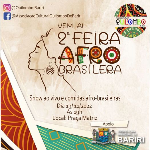 Associação Quilombo promove hoje feira afro-brasileira