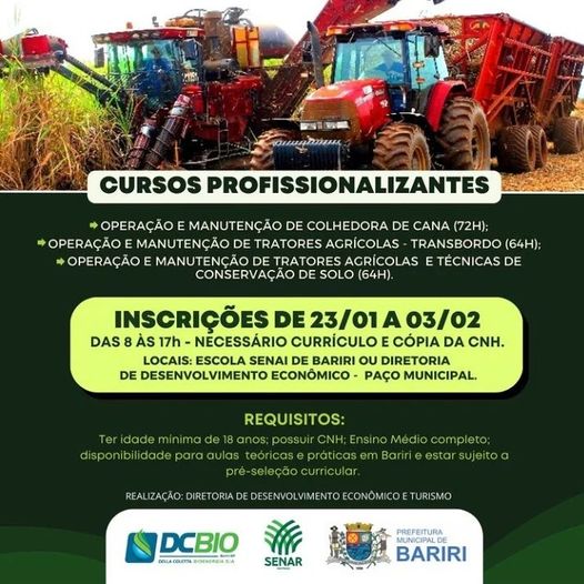 Parceria traz cursos profissionalizantes de operador de máquinas