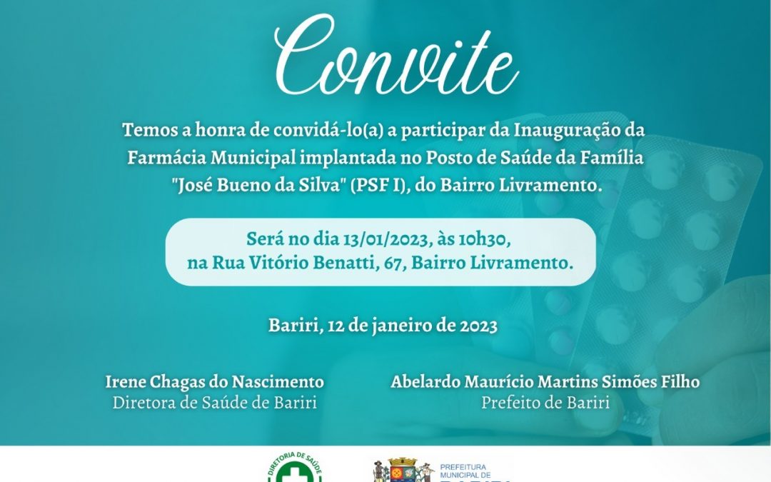 Bairro do Livramento recebe farmácia municipal