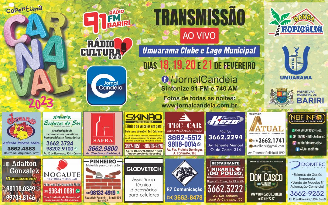 Carnaval terá cobertura do Sistema Belluzzo e Jornal Candeia