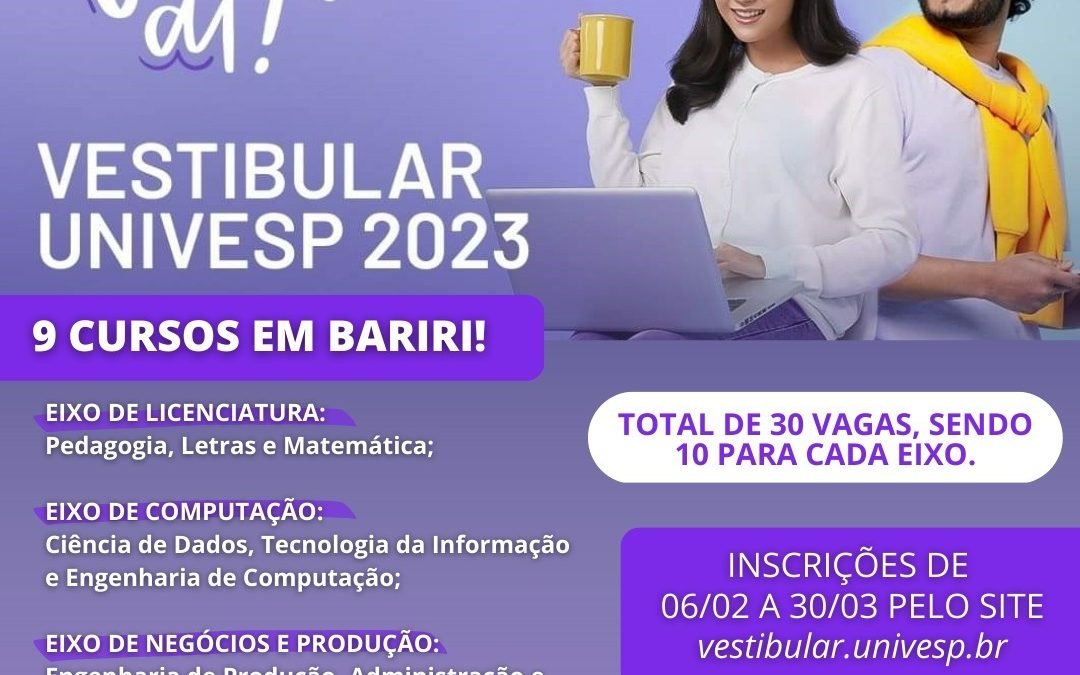 Univesp abre inscrições para vestibular 2023