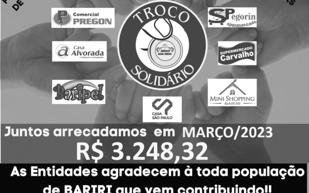 Entidades recebem R$ 406,04 do Troco Solidário em março