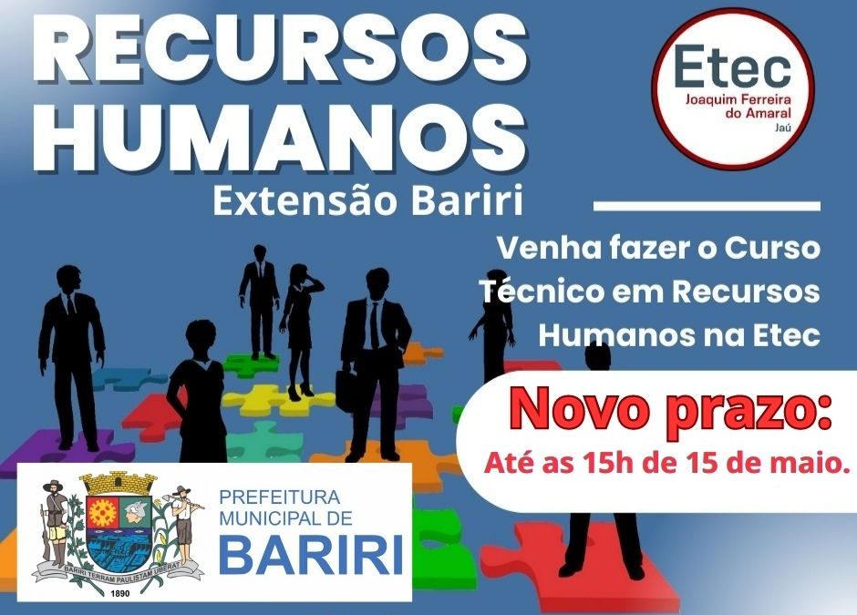 Etec prorroga inscrições para curso de Recursos Humanos