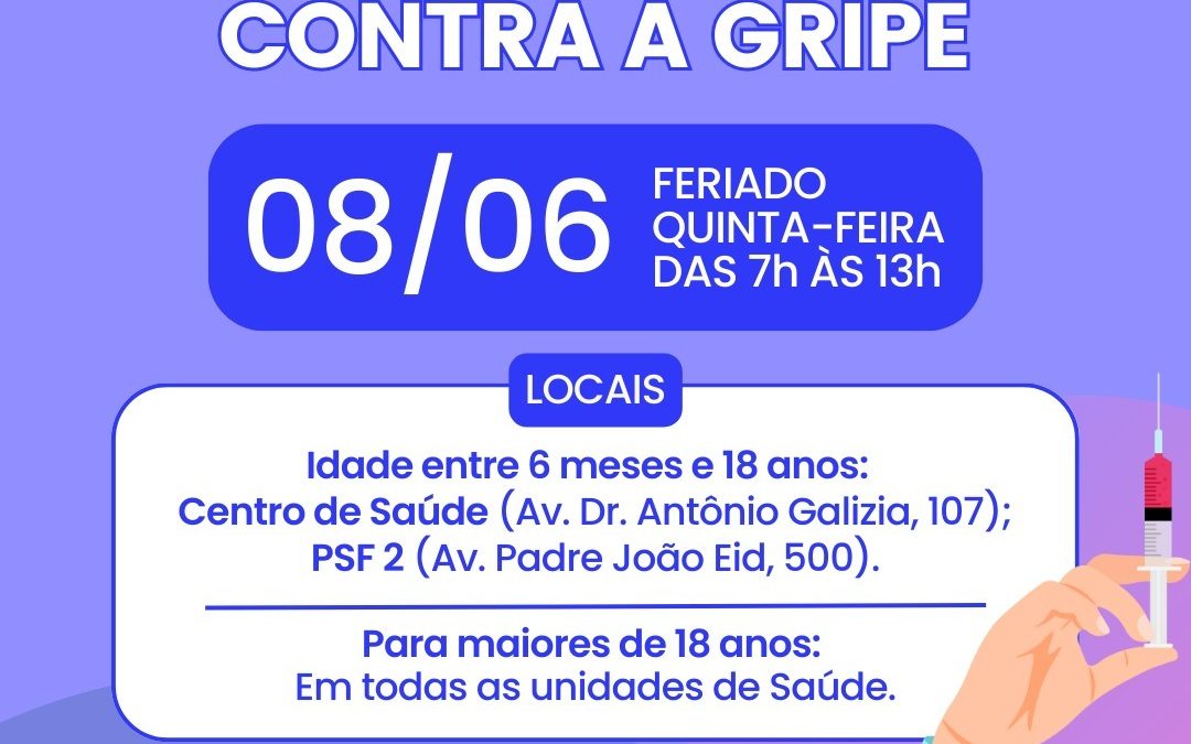 Bariri terá Dia D de vacinação contra a gripe no Corpus Christi