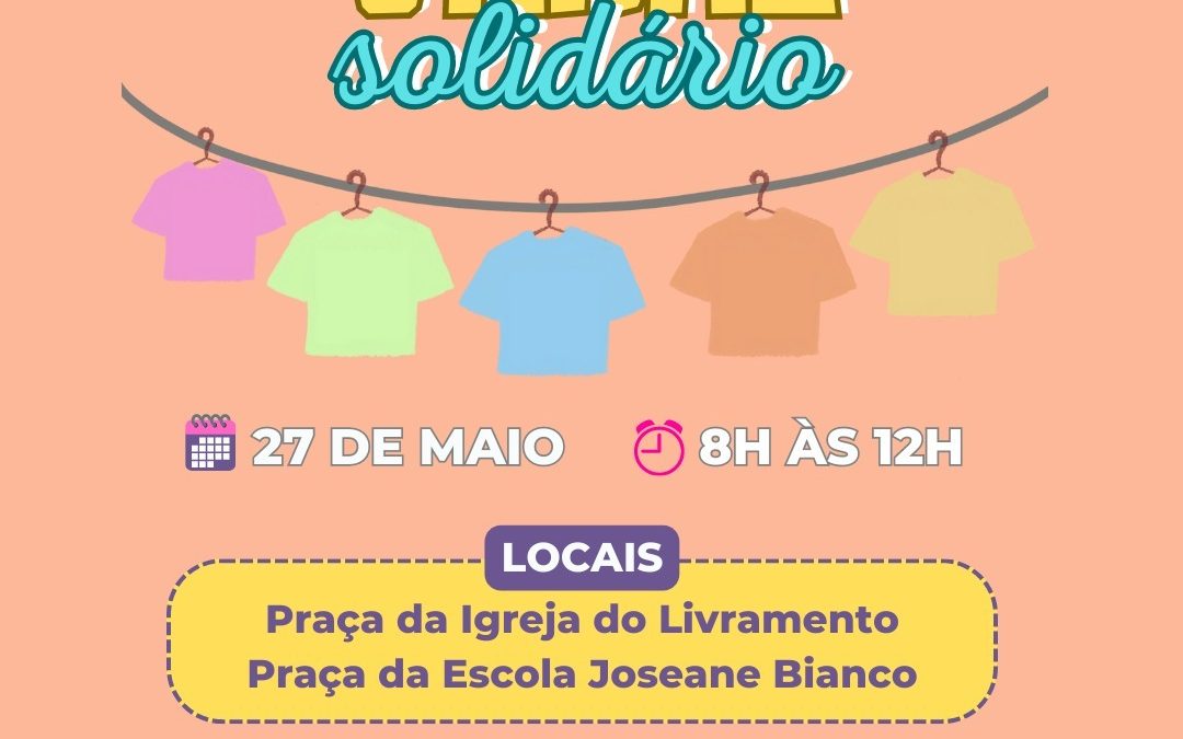 Neste sábado tem Varal Solidário da Campanha do Agasalho