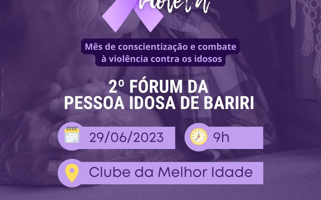Segunda edição do Fórum da Pessoa Idosa será dia 29