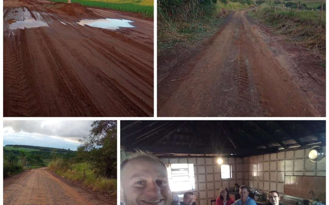 Prefeito e vice de Itaju vistoriam danos causados pela chuva nas estradas rurais