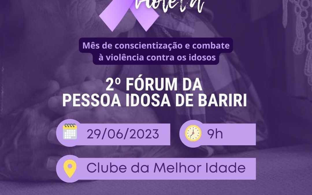Bariri: Fórum da Pessoa Idosa será no Clube da Melhor Idade