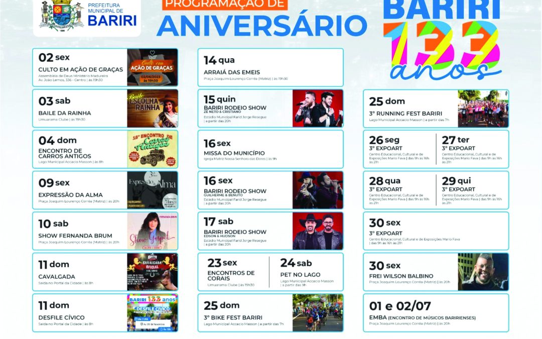 Tem início a programação do aniversário de Bariri