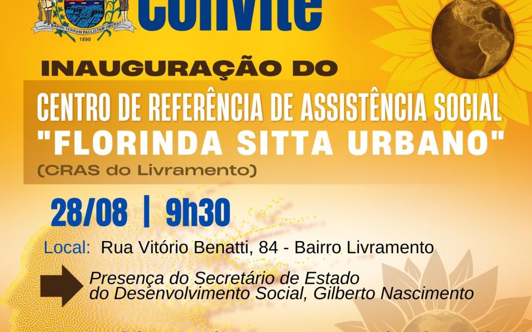 BARIRI: Inauguração do novo Cras no Livramento será segunda-feira (28)
