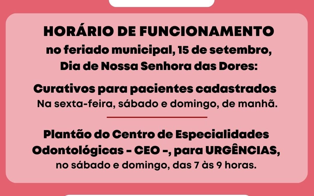Saúde: feriado tem plantão de curativos e odontológico em Bariri