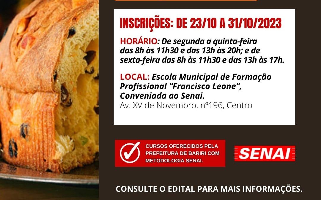 Bariri: Escola do Senai traz curso de fabricação de panetones