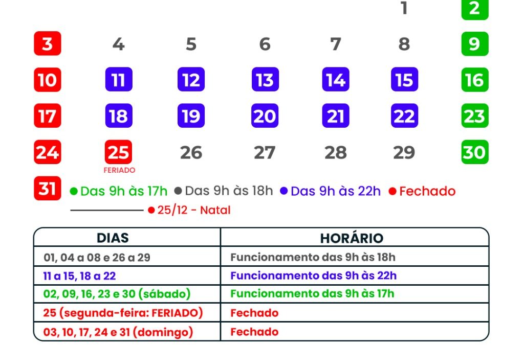 Bariri / Boraceia: Comércio terá horários especiais de funcionamento em dezembro